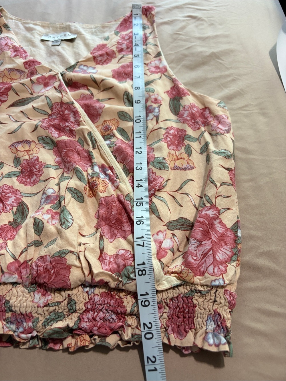 Hayden Beige-Pink Floral Surplice Camisole - Picture 8 of 8